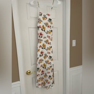Midi Dress with Flowers and Strappy Back